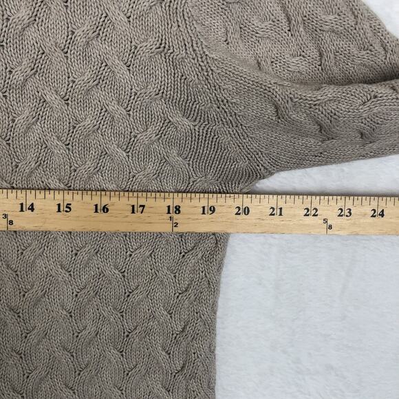 VTG AVIREX Y2K Sweater Men's Sz L Cream 100% Cotton Cable Knit Crew Neck L/S - Picture 8 of 11